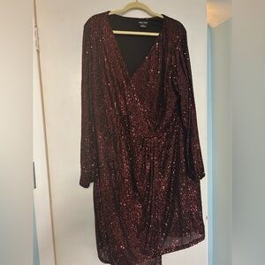 Burgundy sequin dress